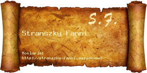 Stranszky Fanni névjegykártya