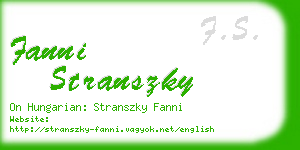 fanni stranszky business card
